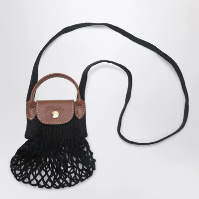 Longchamp Black Le Pliage Filet Xs Bag