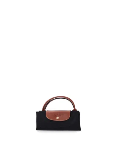 Longchamp Women Black Le Pliage Large Tote In Orange