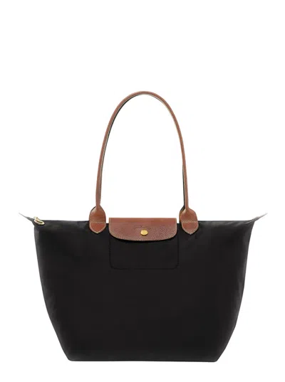 Longchamp Black Le Pliage Original L Tote Bag