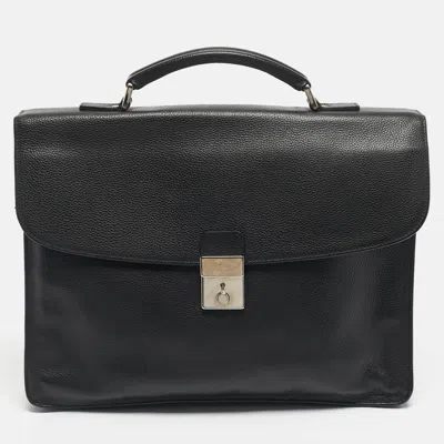 Pre-owned Longchamp Black Leather Briefcase