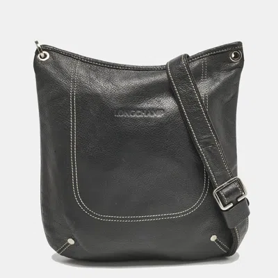 Pre-owned Longchamp Black Leather Crossbody Bag