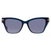Longchamp Medallion 52mm Modified Rectangular Sunglasses In Blue