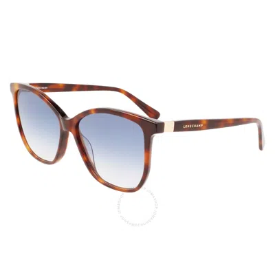 Longchamp Blue Gradient Butterfly Ladies Sunglasses Lo708s 230 57 In Brown