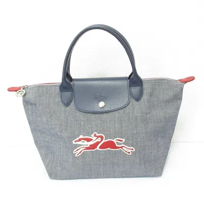 Pre-owned Longchamp Blue Handbag Tote Bag () In Multi
