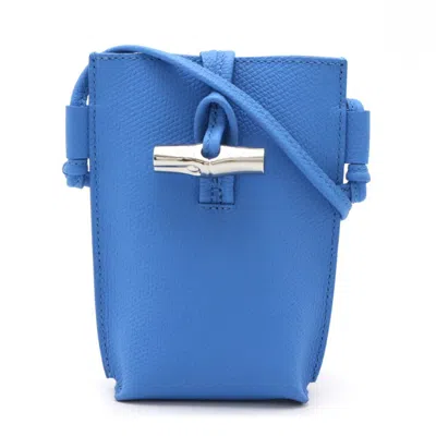 Pre-owned Longchamp Blue Leather Pochette Pouch Shoulder Bag ()