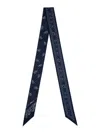 Longchamp Blue Scarf With All-over Bandana Print In Blue