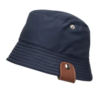 Longchamp Reversible Bucket Hat In Navy/artichoke