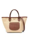 Longchamp Tote Bag With Contrast Trim And Gold Hardware In Brown