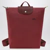 Longchamp Pomegranate-coloured M Le Pliage Green Backpack