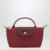 Longchamp Le Pliage Green Pomegranate Coloured Clutch Bag