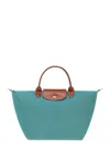 Longchamp 'le Pilage Original' Green Medium Handbag With Embossed Logo On The Front In Green