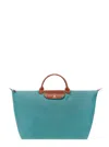 Longchamp 'le Pilage Original' Green Medium Handbag With Embossed Logo On The Front In Green