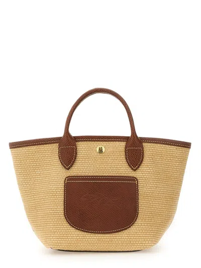 Longchamp Le Panet Pliage Rafia Crossbody Bag In Brown