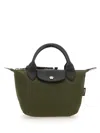 Longchamp Structured Green Polyamide Bag In Brown