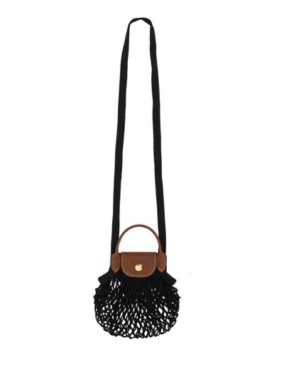 Longchamp Borsa Le Pliage Filet Mini In Black