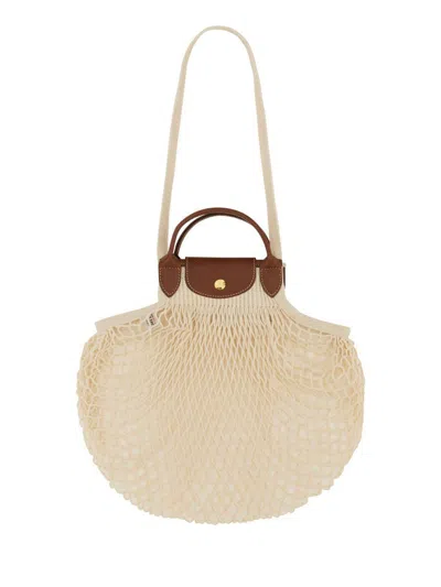 Longchamp Le Pliage Filet Top Handle Bag In White