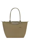Longchamp Large Le Pliage Green Recycled Canvas Tote