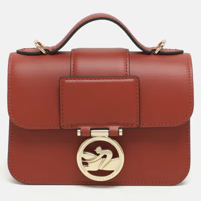 Pre-owned Longchamp Box Trot Brown Leather Shoulder Bag