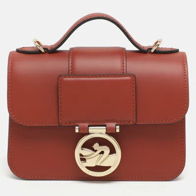 Longchamp Box Trot Brown Leather Shoulder Bag