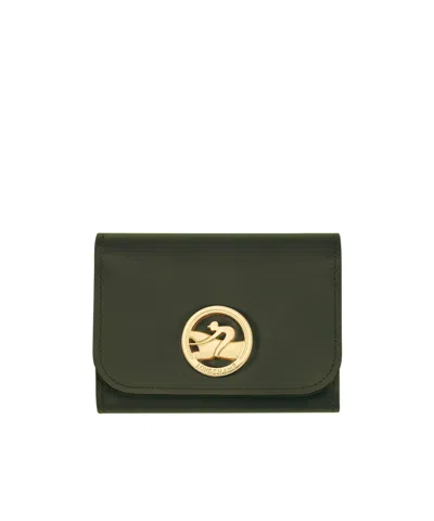 Longchamp Box-trot Flip Wallet In Green