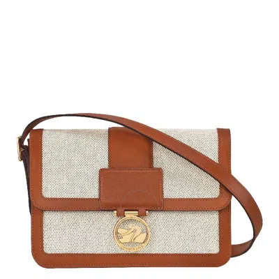 Longchamp Box-trot M Canvas Crossbody Bag In Brown