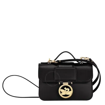 Longchamp Small Box-trot Leather Crossbody Bag In Black
