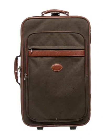 Pre-owned Longchamp Boxford Cabin Rolling Suitcase In Green