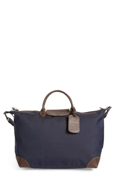 Longchamp Boxford Canvas & Leather Travel Bag In Blue