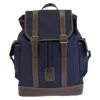 Longchamp Boxford Canvas Leather Backpack In Blue