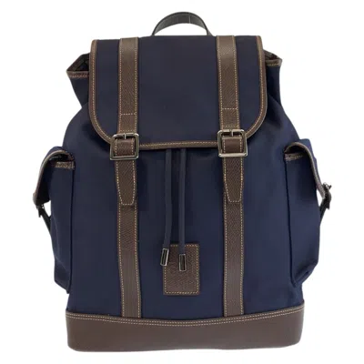 Longchamp Boxford Canvas Leather Backpack In Blue