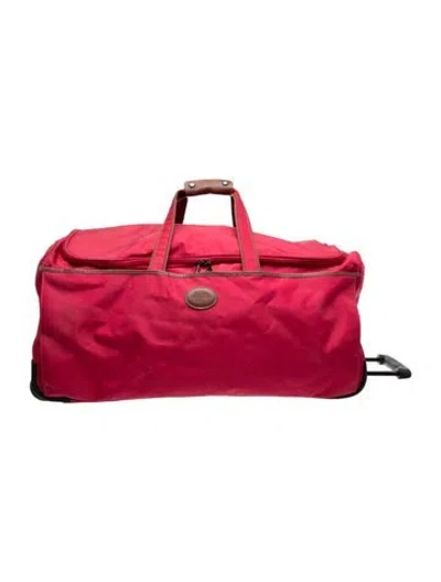 Pre-owned Longchamp Boxford Trolley Rolling Suitcase In Red