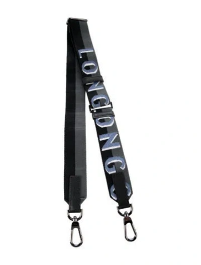 Pre-owned Longchamp Branded Bag Strap In Black