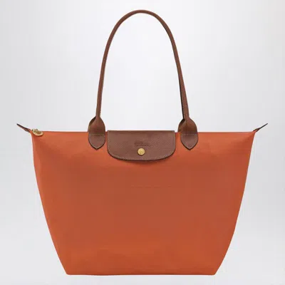 Longchamp Brick-coloured Le Pliage Original L Bag In Red