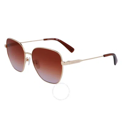 Longchamp Brown Gradient Butterfly Ladies Sunglasses Lo168s 707 57 In Gold