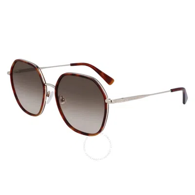 Longchamp Brown Gradient Geometric Ladies Sunglasses Lo163s 717 58