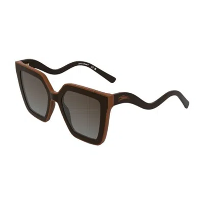 Longchamp Brown Gradient Irregular Ladies Sunglasses Lo792s 200 53 In Black