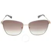 Longchamp Brown Gradient Square Ladies Sunglasses Lo153s 734 59 In Brown / Gold