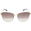 Longchamp Brown Gradient Square Ladies Sunglasses Lo153s 734 59 In Gold