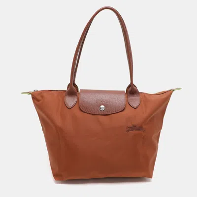 Pre-owned Longchamp Brown Nylon Le Pliage M Tote