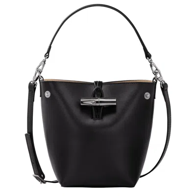Longchamp Bucket Bag Xs Le Roseau In Black