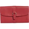 Longchamp Buckle Leather Wallet In Red
