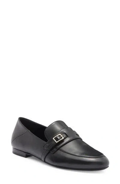 Longchamp Buckle Strap Loafer In Black