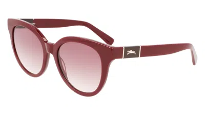 Longchamp Burgundy Gradient Oval Ladies Sunglasses Lo697s 601 53 In Pink