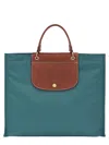 Longchamp Large Cabas Canvas Tote Bag In Blue