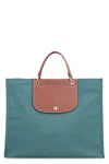Longchamp Cabas Recycled Canvas Top Handle Tote In Green