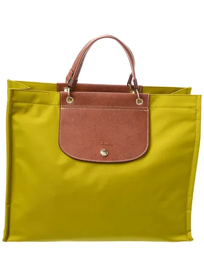 Longchamp Cabas Large Canvas Tote In Green