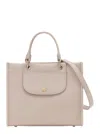 Longchamp Grey Handbag With Embossed Logo On The Front And Adjustable And Removable Shoulder Strap In Leather  In Grey