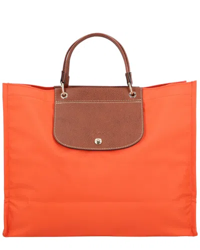 Longchamp Cabas  Large Canvas Tote In Orange