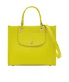 Longchamp Green Handbag With Embossed Logo On The Front And Adjustable And Removable Shoulder Strap In Leather In Kiwifruit Green