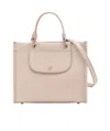 Longchamp Grey Handbag With Embossed Logo On The Front And Adjustable And Removable Shoulder Strap In Leather In Nude